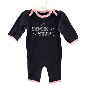Circo Rock Star Black‎ and Pink Kids One Piece 3 Months Sleep & Play Baby